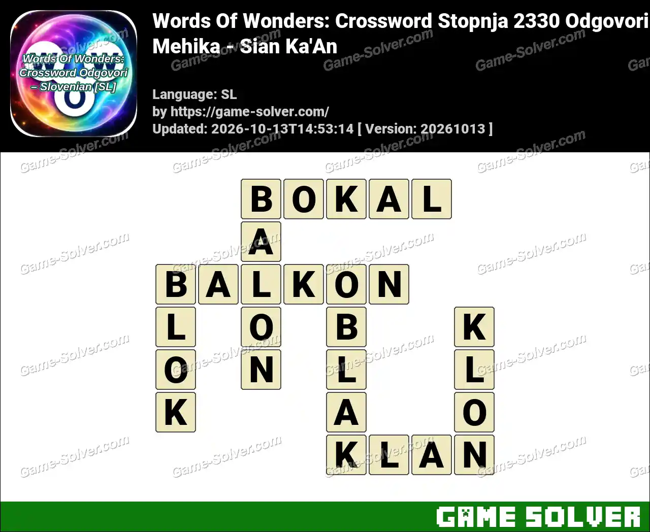 Words Of Wonders: Crossword Stopnja 2330 Odgovori – Mehika – Sian Ka’An
